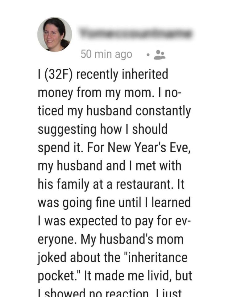 My Husband & In-Laws Expected Me to Pay for Everyone’s NYE Dinner out of Money I…