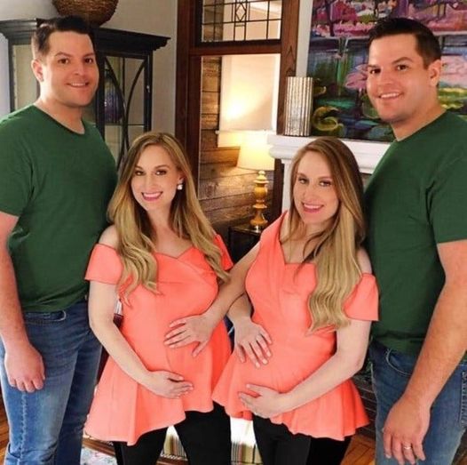 Identical twins who married identical siblings