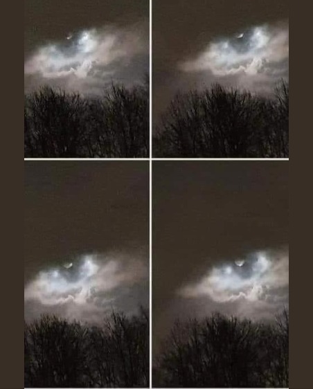 Man captures glowing figure shining through clouds