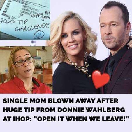 At IHOP, Donnie Wahlberg gives a single mother a staggering tip