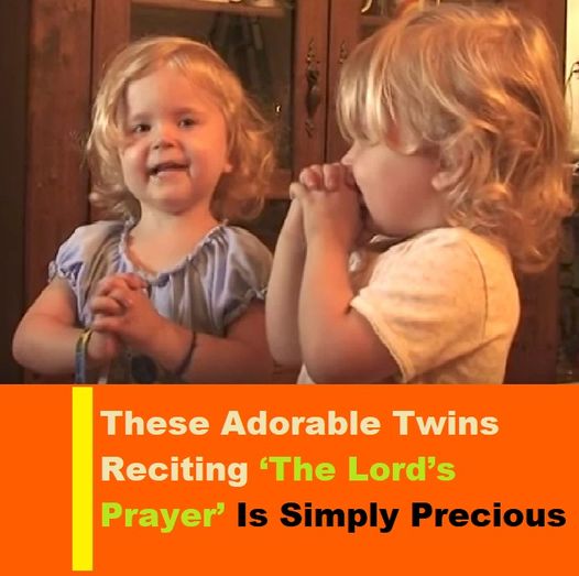 A Sweet Scene: Father Teaches His Twin Daughters to Pray