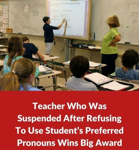 A Major Award Is Given To A Suspended Teacher Who Stood Up For Her Own Beliefs.