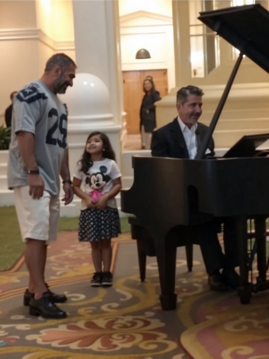 The daughter asked the pianist to play, and the father started to sing.