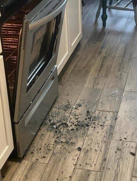 Oven glass shatters without warning