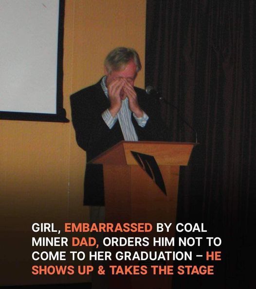 Girl is ashamed of ‘dirty’ dad who works as coal miner, cries as he takes mic at her graduation