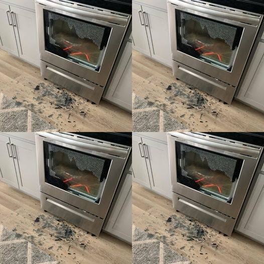 Oven glass shatters