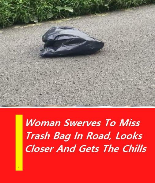 Woman Swerves To Miss Trash Bag In Road, Looks Closer And Gets The Chills