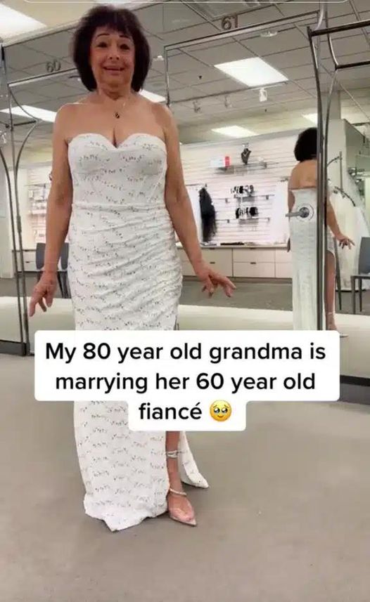 80-Year-Old Bride Wows People in Wedding Dress before Marrying 60-Year-Old Fiancé – Her Look Shocks Everyone