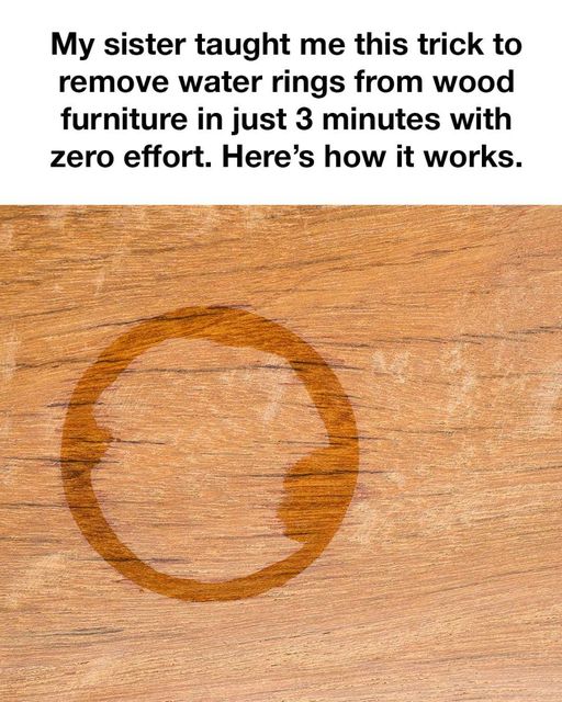 How to effortlessly remove water rings from wooden furniture in just 3 minutes.