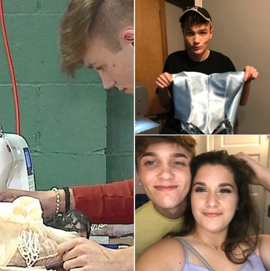 Teen can’t afford dream dress, so prom date teaches himself how to make it